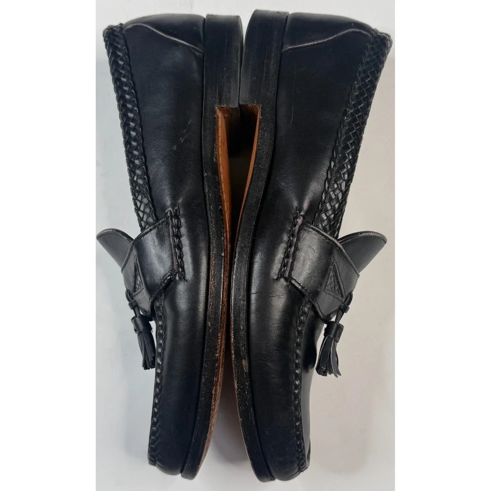 Allen Edmonds Men Handmade Maxfield Black Tassle Leather Slip On Shoes Size 11 B